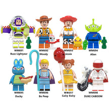 Load image into Gallery viewer, Disney Toy Story4 Movie Characters Action Figure Buzz Lightyear Alien Bonnie Woody Jessie Ducky Duke Caboom Building Blocks Kid